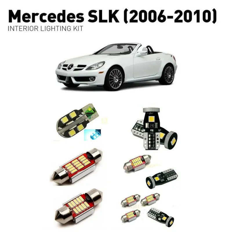 

Led interior lights For mercedes slk 2006-2010 12pc Led Lights For Cars lighting kit automotive bulbs Canbus