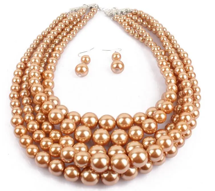 Новое поступление 5 слоев довольно имитация жемчуг классический Дизайн Цепочки и