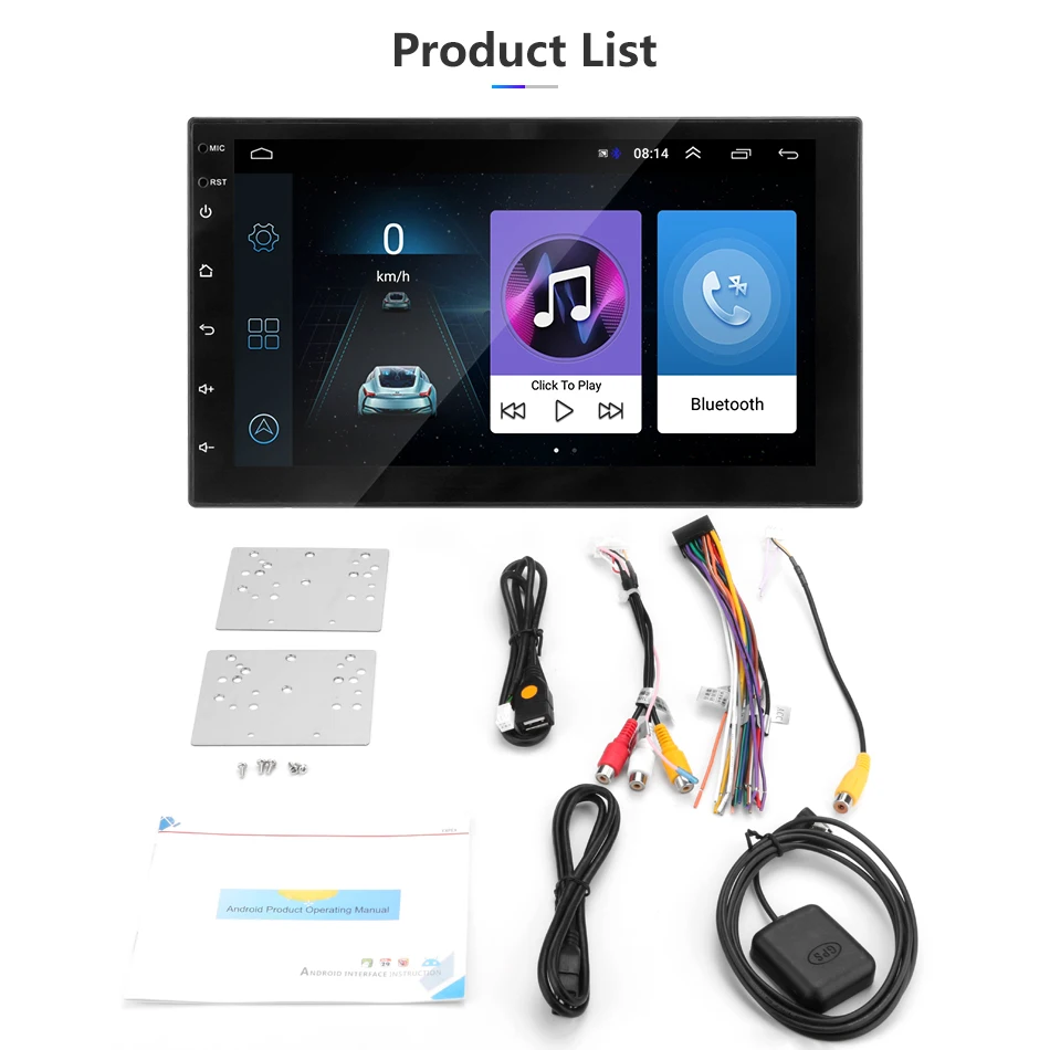 2 Din автомагнитола 7 дюймов сенсорный Mirrorlink Android плеер сабвуфер Авторадио Bluetooth Камера заднего вида магнитофон Carplay