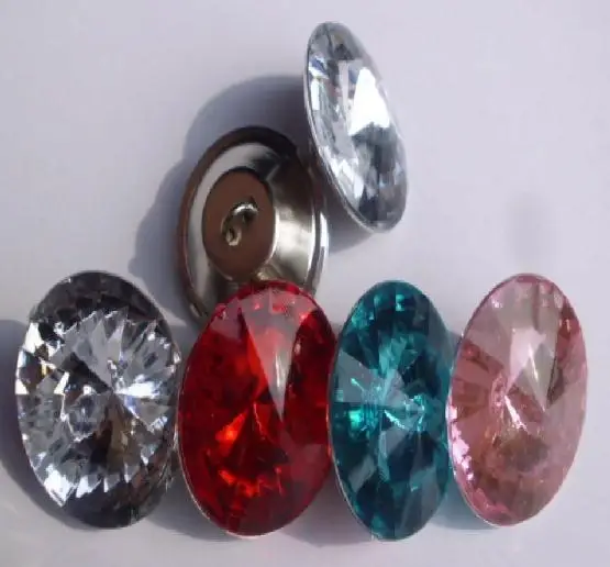 

8size 500pcs 4color Acrylic Rhinestone metal button for clothing sofa bed background decorative buttons crystal pulling buckle
