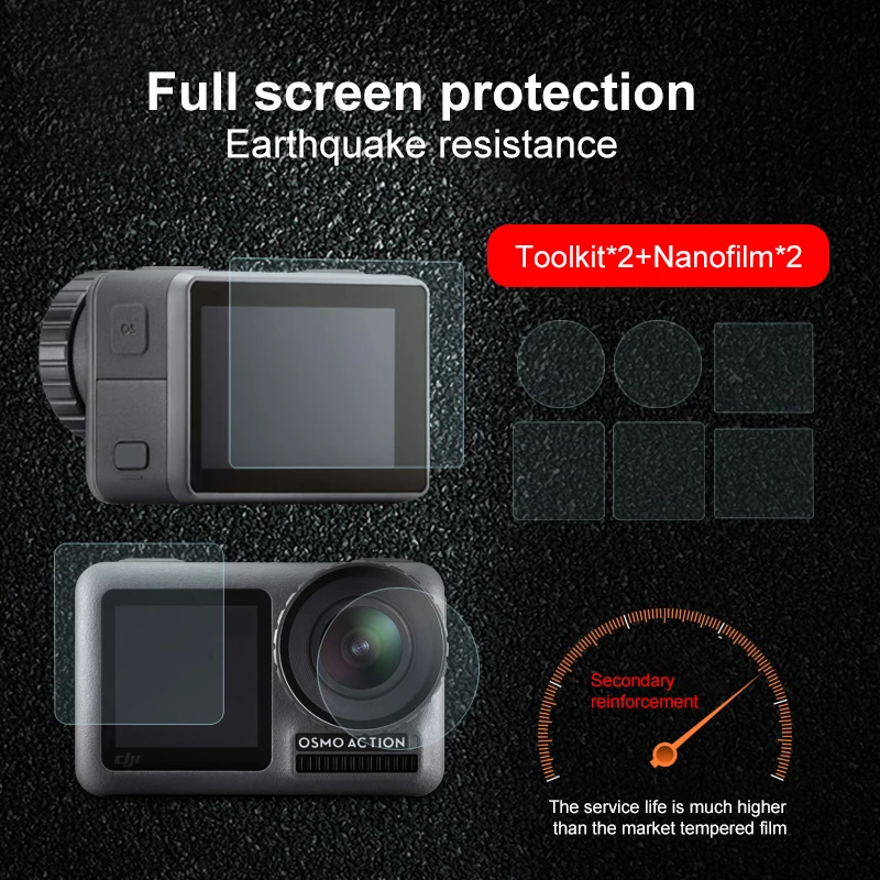 

6 шт. Защитная пленка для экрана для DJI OSMO ACTION Anti-Aikall 9H Защитная пленка для DJI OSMO аксессуары для экшн-камеры