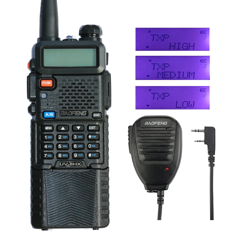 Baofeng Radio UV-8HX 8W Walkie Talkie Ver BFP3-23 Dual Band 5R PTT CB 128CH Portable Ham UV-5R Comunicador | Мобильные телефоны и