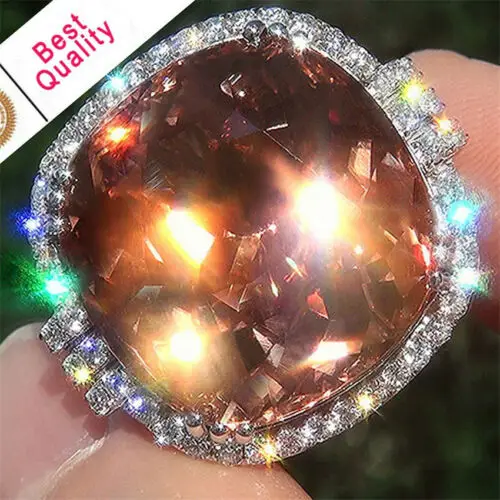 Padparadscha Размер 6-10, женское, мужское дизайнерское, инновационный дизайн, роскошное, сексуальное, блестящее, классическое кольцо, огромное, 6.3CT, свадебное, обручальное кольцо - Цвет основного камня: Padparadscha