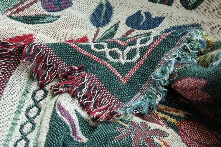 Жаккардовое Хлопковое одеяло CHAUSUB зимнее домашнее для отдыха дивана покрывало