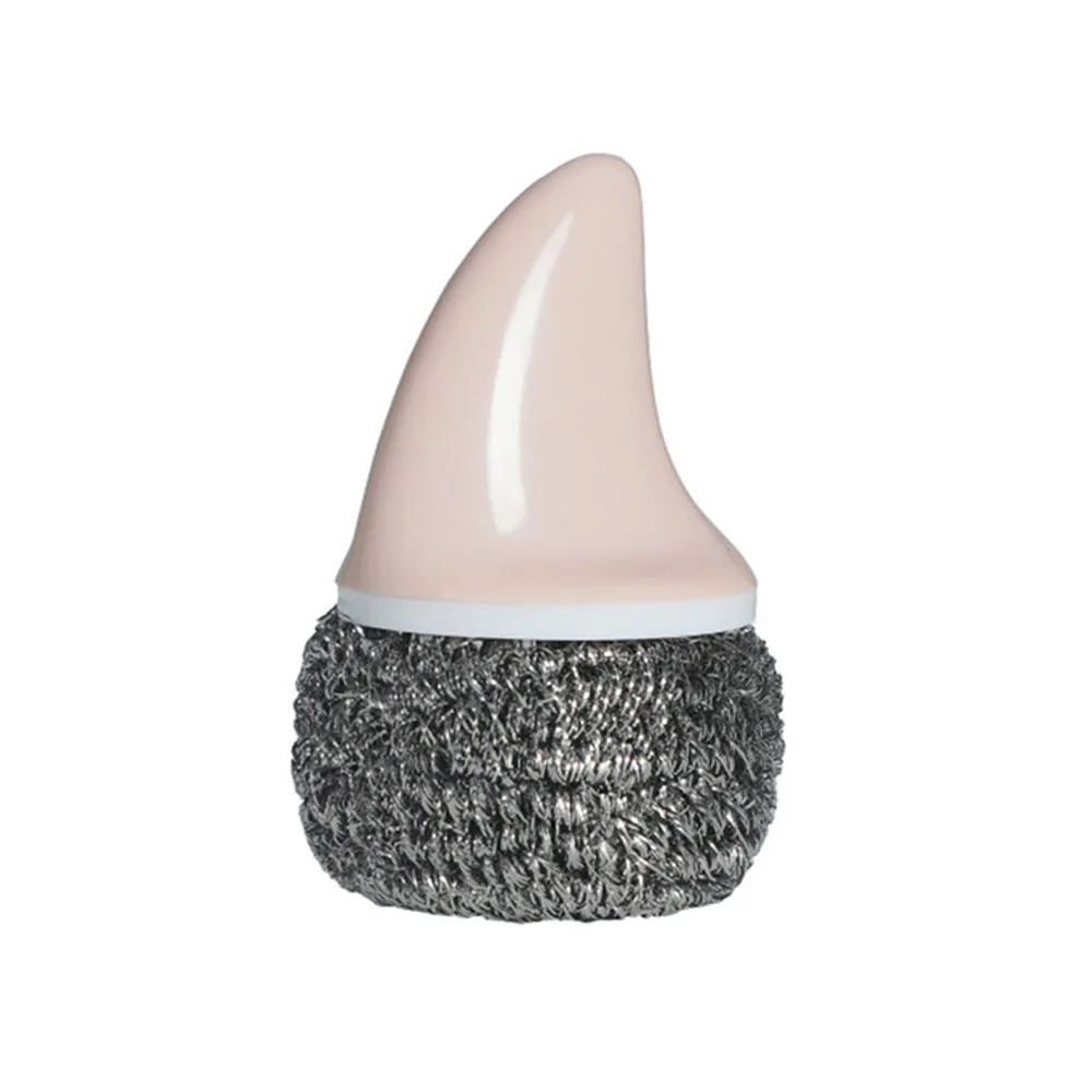 Brush Nordic pink MSJO щетка из нержавеющей стали шар для очистки блюдо миска горшок очиститель скрубберы новая Акула ручка провода кухонные чистящие щетки - Цвет: Brush Nordic pink