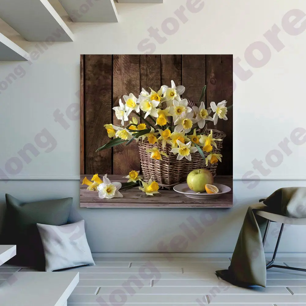 Квадратные плакаты и принты цветы украшения для дома Картина на холсте гостиной