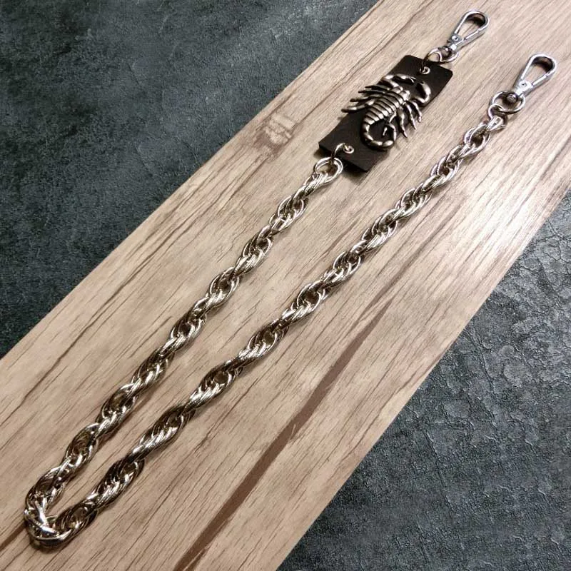 Мужской брелок со скорпионом на талии винтажные металлические брюки в стиле хип