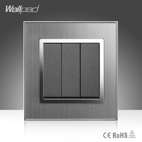 3 банды сброс Wallpad умный дом ЕС Великобритания Стандартный серебряный