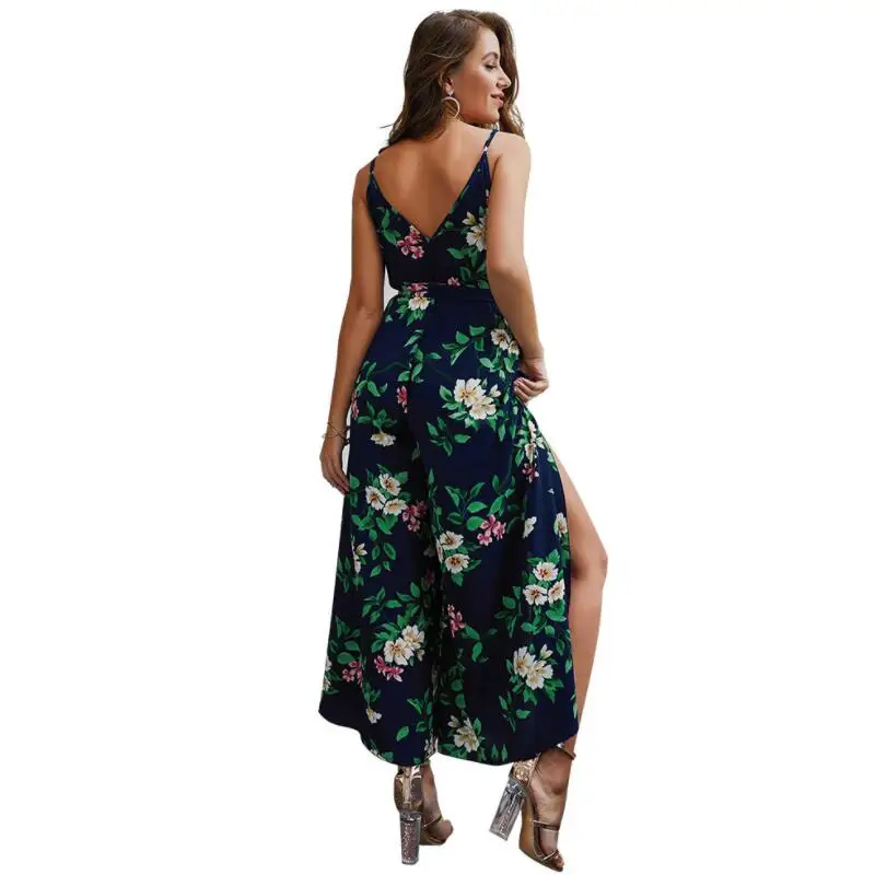 Женский летний сексуальный комбинезон Новый Модный на бретельках с принтом