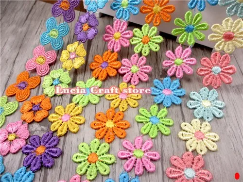 Lucia crafts 1 ярд/лот 2,5-2,6 см разные цвета Варианты цветочный узор вышивка кружева DIY Швейные аксессуары N0824