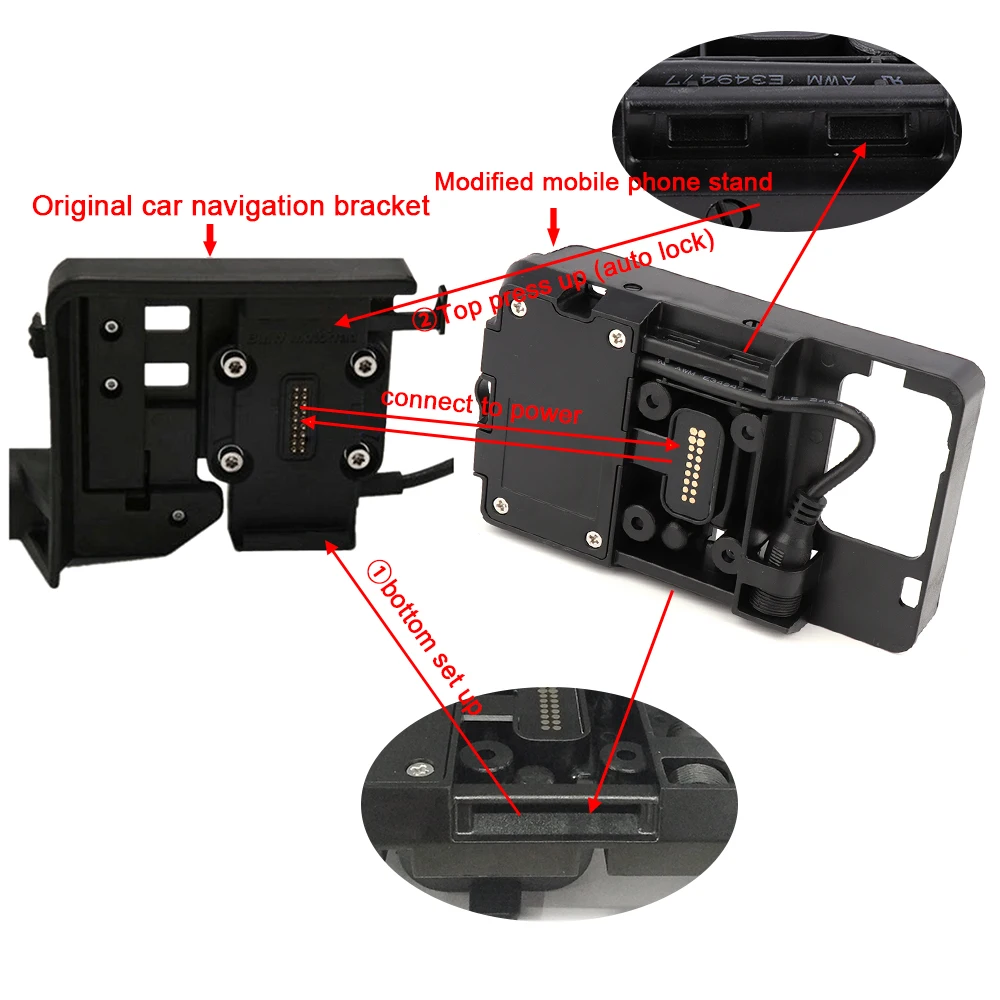 Кронштейн для навигатора телефона с USB зарядкой BMW R1200GS LC adventure 13-17 S1000XR R R1200RS R1200R