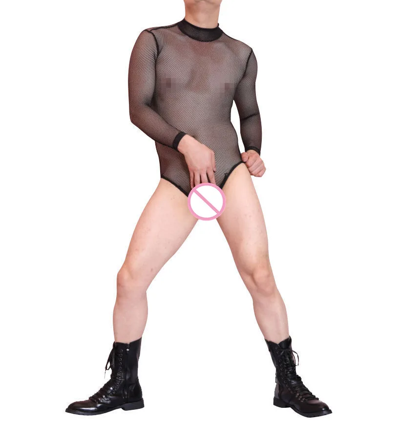 

(MS064) Sexy men catsuit T triangle perspective zentai swimsuit customized