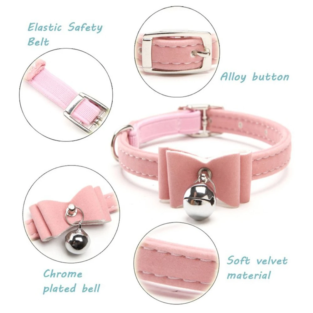 Новый Эластичный Защитный ошейник с бантиком для собак и кошек колокольчиком
