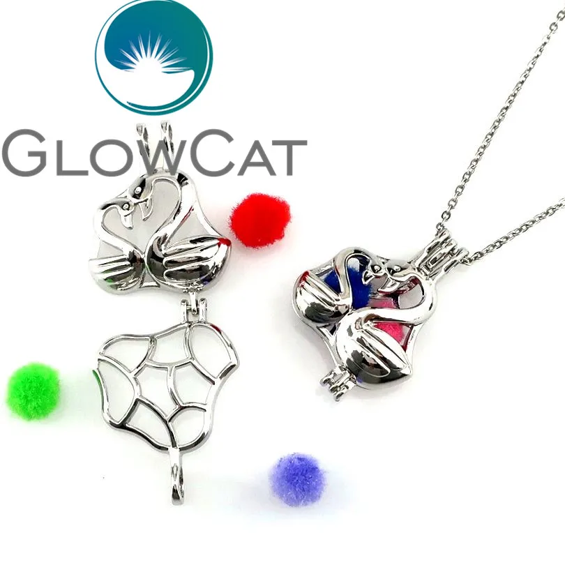 GLOWCAT K641 Металлический Любовник Лебедь из бусин клетка эфирное масло диффузор