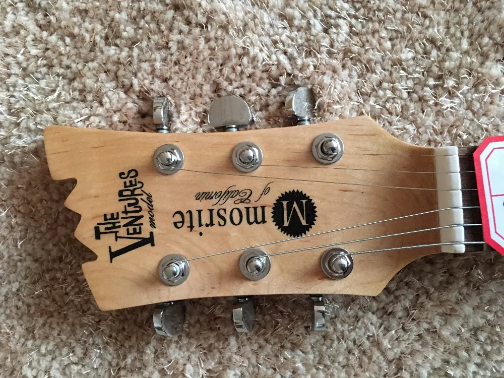 Ventures custom гитары белого цвета Mosrite логотип обратный средства ухода за кожей 6
