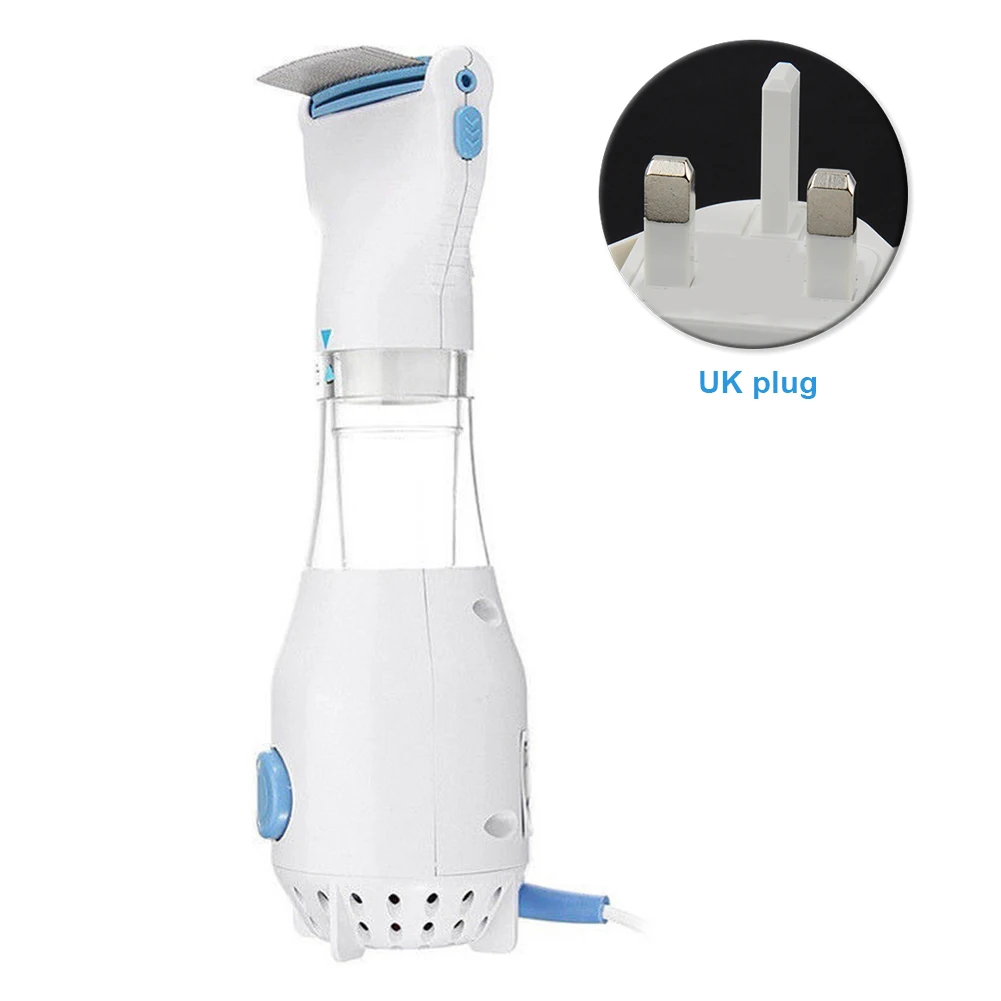 UK Plug Электрический фильтр собака гигиенические круглый зубы гребень для кошек вакуум вшей очиститель светодиодные вплетения в волосы лечения Pet - Цвет: UK Plug