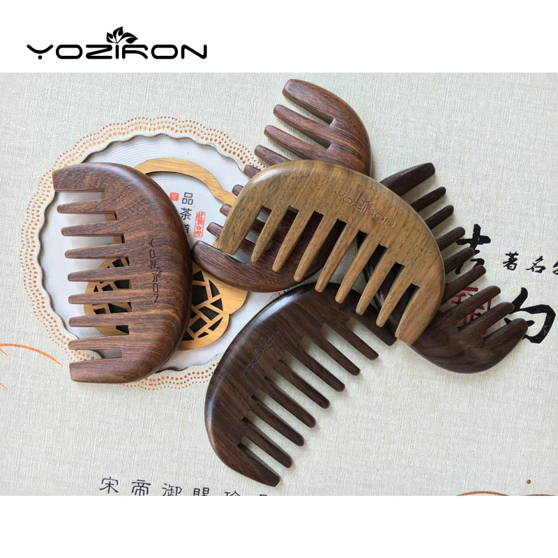 YOZIRON 1 шт. ручной работы деревянный сандаловое дерево широкий зуб гребень