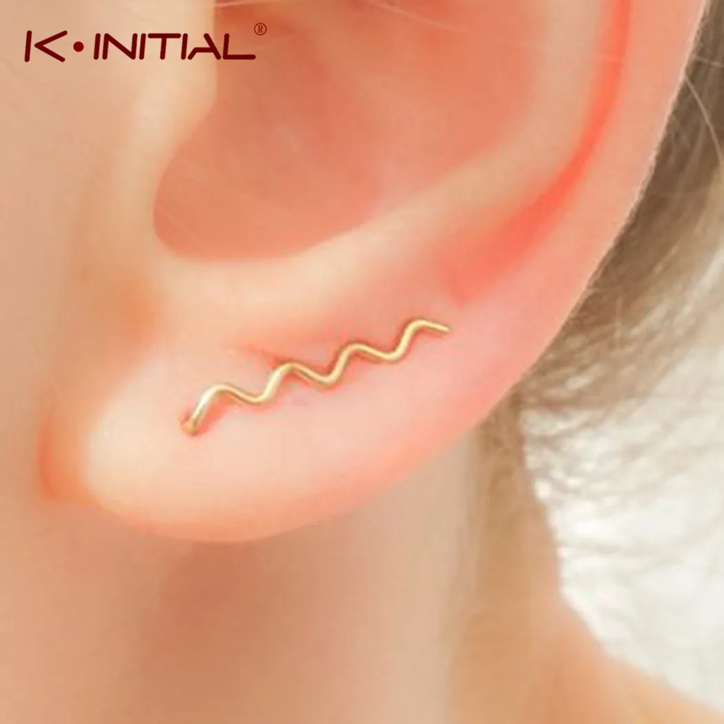 Серьги-каффы женские геометрической формы золотые для ушей | Украшения и