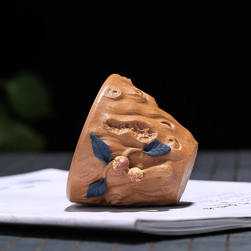 Sand Teaware маленькая чашка сырой руды фиолетовый песок персиковая с листом мастер