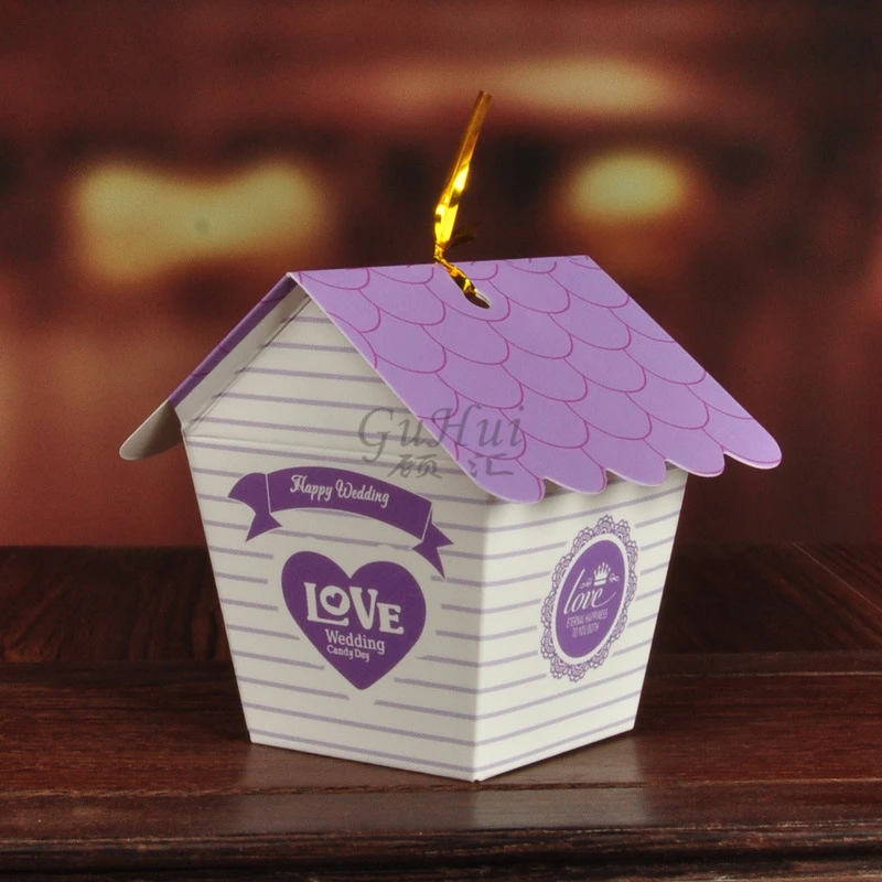 European Creative Wedding Supplies Blue and Red Candy Box House Packaging Gift Chocolates Nest Bird Shower Party | Дом и сад