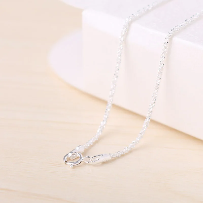 925 Sterling Silver 1mm Bright Snowflake Chain Necklace 16&quot/18&quot A2434 | Украшения и аксессуары