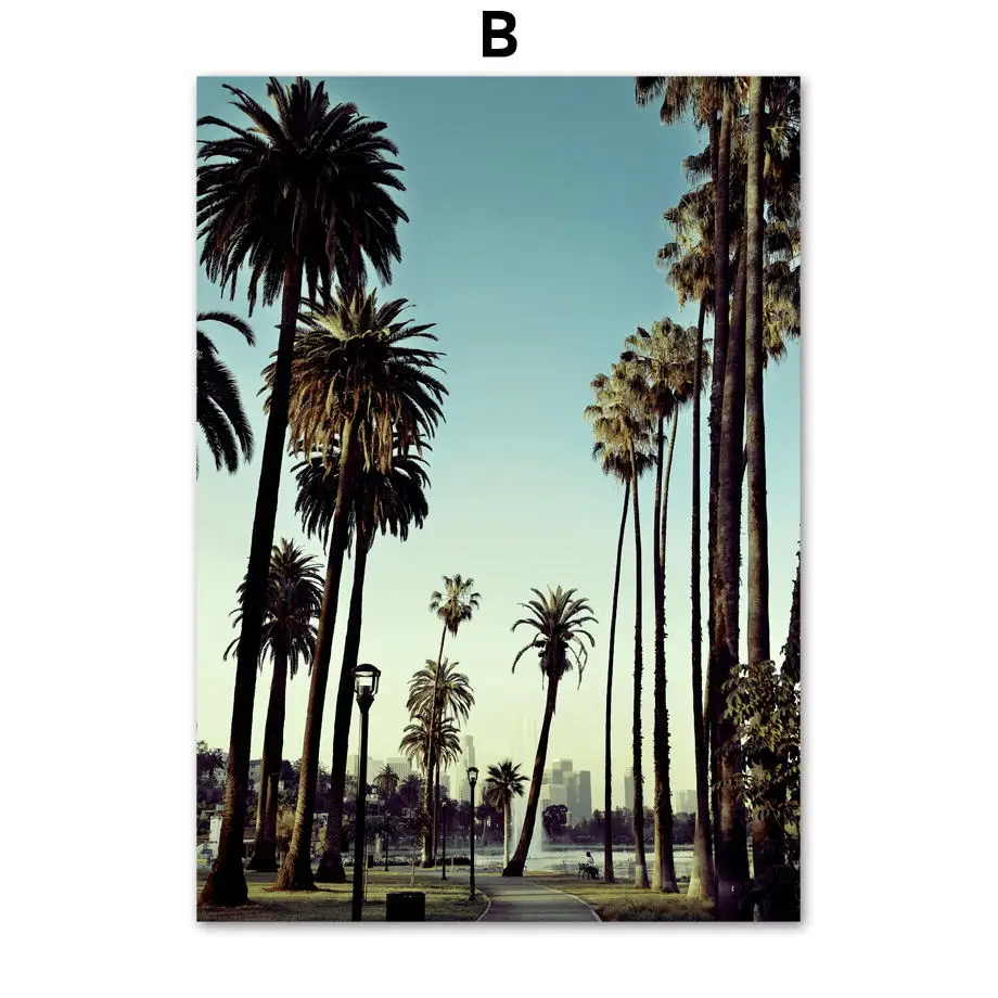 Морская волна пляж Пальма автомобиль римская карта настенная Картина на холсте