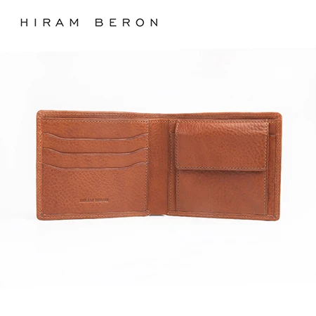 Hiram Beron мужской кожаный бумажник большой емкости на заказ RFID кошелек держатель для Карт RFID Блокировка кошелек из натуральной кожи для мужчин - Цвет: brown