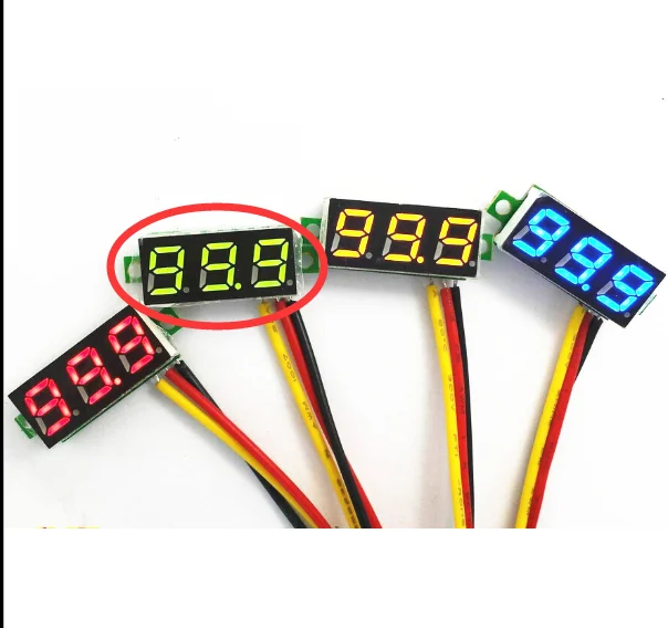 Портативный вольтметр 0 28 DC0-100V зеленый светильник цифровая СВЕТОДИОДНАЯ панель