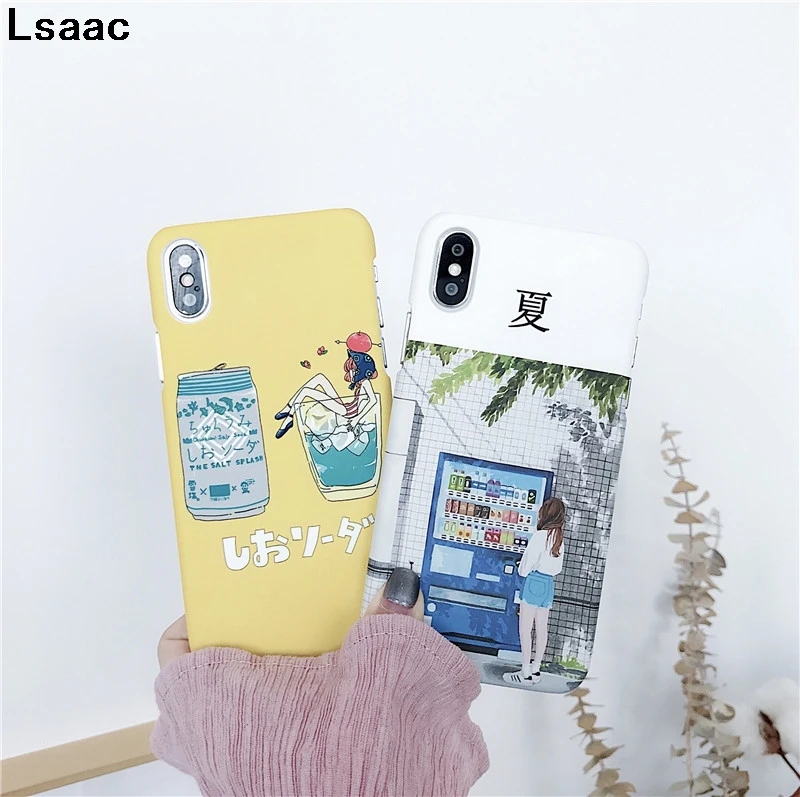 Модный чехол для телефона с изображением кофейной девушки iphone X 6 6S PLUS жесткие