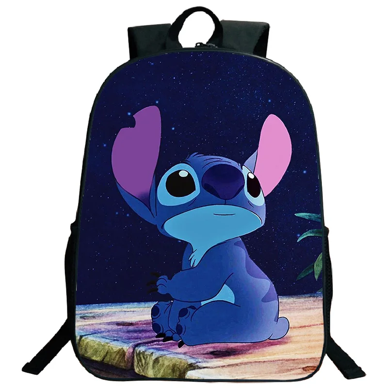 Красивый функциональный рюкзак Kawaii Stitch, школьные сумки для книг, узор, мужские и женские дорожные сумки на плечо, Mochila