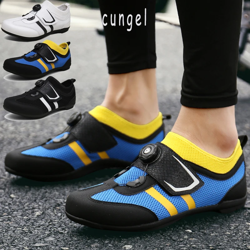 CUNGEL Men Road Bike Bicycle Shoes Anti-slip Breathable Cycling Shoes Triathlon Athletic Sport Shoes Zapatos Bicicleta