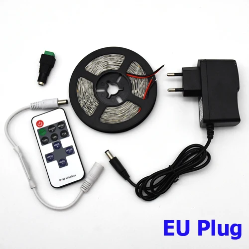 EU PLUG 12V Мощность Светодиодные ленты светильник 2835 SMD Гостиная ТВ настольных ПК Экран Подсветка диван для отдыха лестница под шкаф светильник ing 5 м 300 светодиодный - Испускаемый цвет: EU PLUG