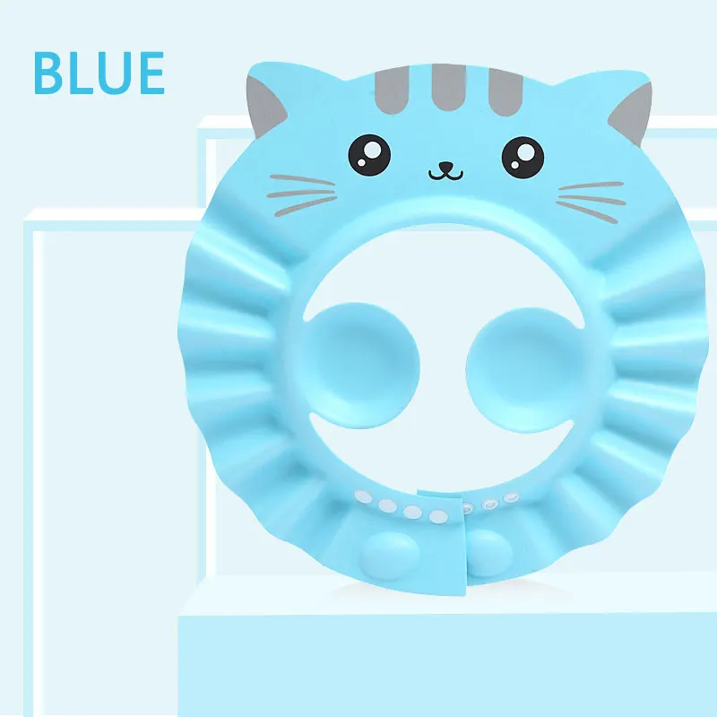 Blue Детская шапочка для душа Herbabe, изменяемая для мытья волос, шапка для новорожденных, защита ушей для детей, шампунь, шапочка для душа - Цвет: Blue