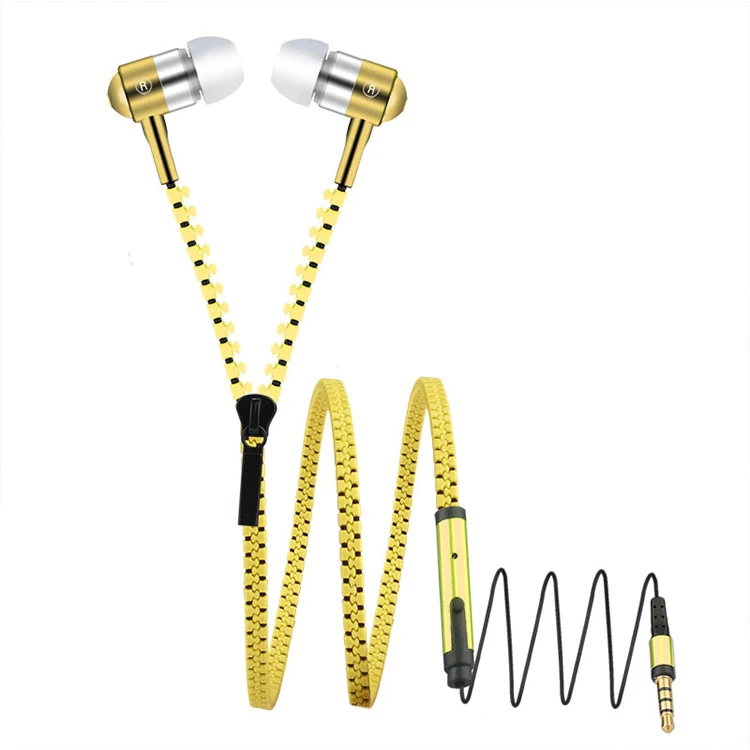 Металлические Молнии Наушники Стерео Бас-Вкладыши Проводной Гарнитуры 3.5 мм