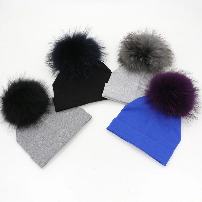 Детская шапка GZHILOVINGL с помпоном из натурального меха 5 2 года|pom pom hat|pom hatsknit beanie hat |