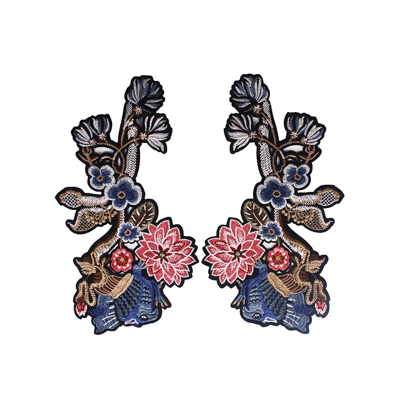 10 пар цветочные птицы железные кружевные нашивки аппликации вышивка тиснение
