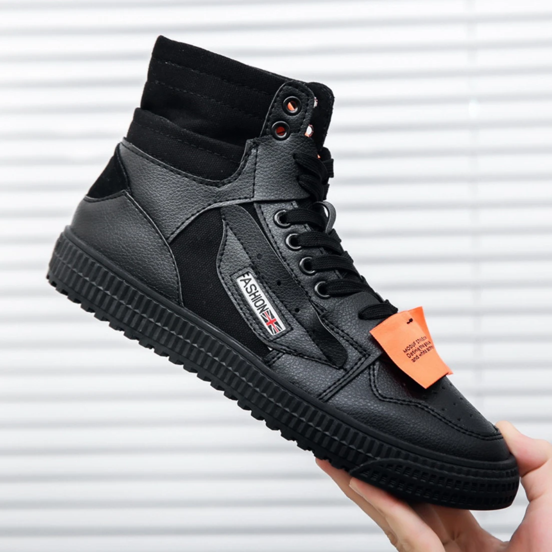 Men's Casual PU Shoes Non-slip High-Top Comfortable Fashion Summer Autumn Flat Outdoor Walking Trainers Sneakers Size:39-44 | Обувь