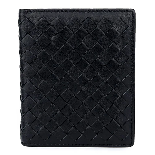 Vertical Black Мужские кошельки из натуральной кожи, роскошные модные кошельки из овечьей кожи ручной работы с вязаным рисунком, мужские кошельки,, мужские кошельки - Цвет: Vertical Black
