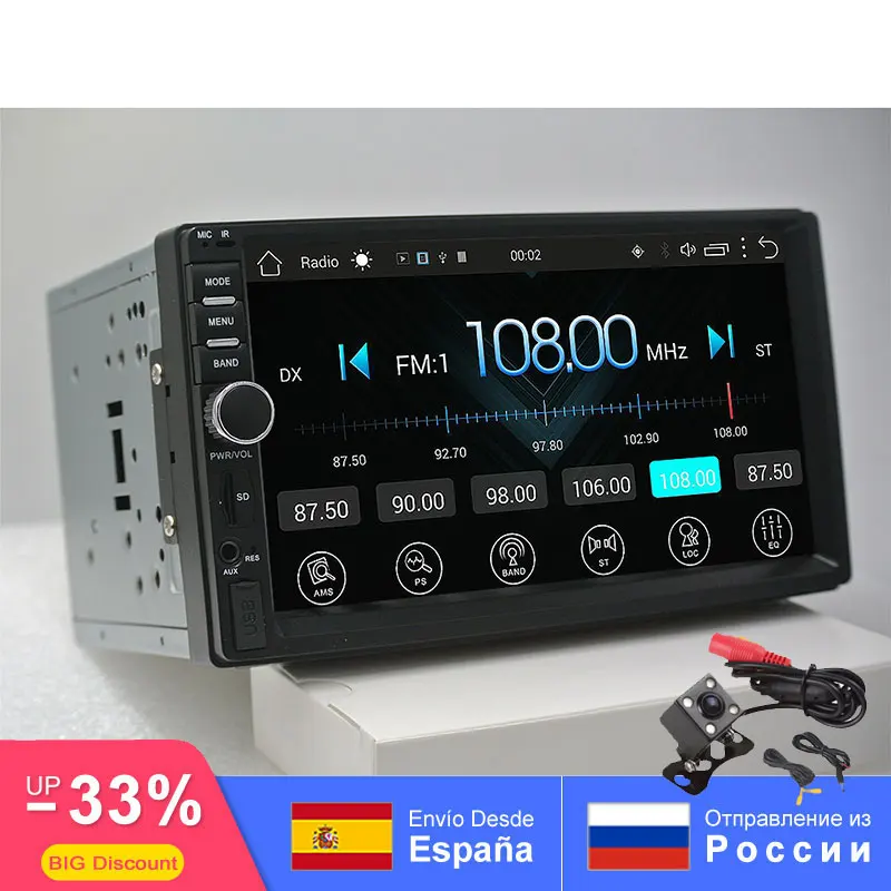 2din android автомобильный Радио Авто bluetooth двойной din мультимедиа универсальный gps wifi FM AM 1024*600 dab для Nissan Toyota Volkswage SW