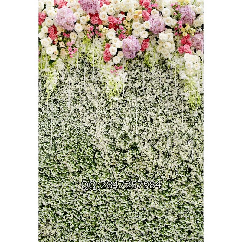 

Vinyl Photography Background Customized Flowers Valentine's Day Computer printed Wedding Backdrops for Photo Studio F-2412