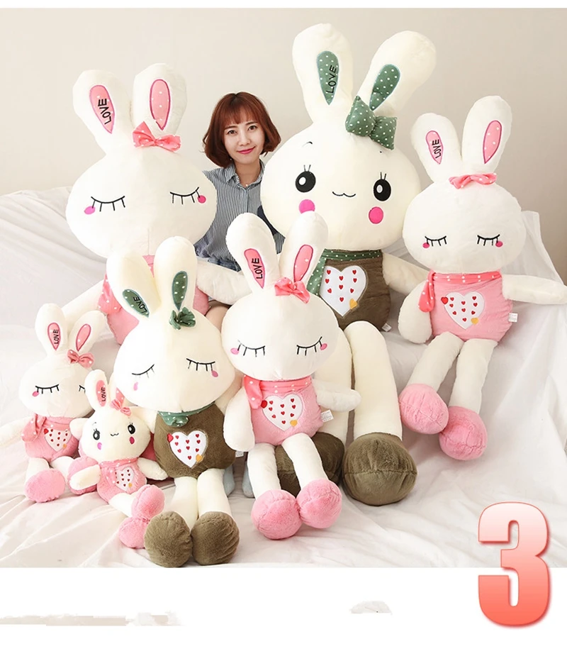 Dorimytrader кукла в виде плюшевого кролика Большая мягкая kawaii Мультфильм игрушка-кролик спящие куклы для девочки подарок 120 см 150 см 170 см
