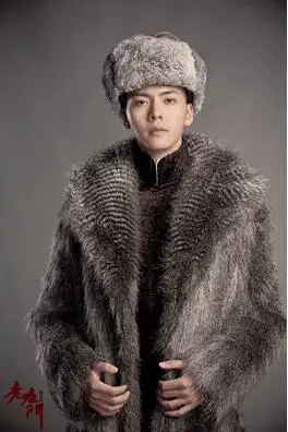 

Men Fur Coat Winter Faux Mink Fur Outwear Long Jackets 2019 New Men Casual Punk Parka Jacket Fur turn-down Collar Overcoat WR768
