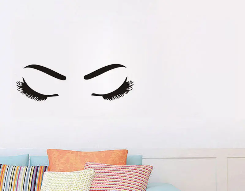 Виниловая наклейка на стену с изображением девушки крупным глазом декоративная