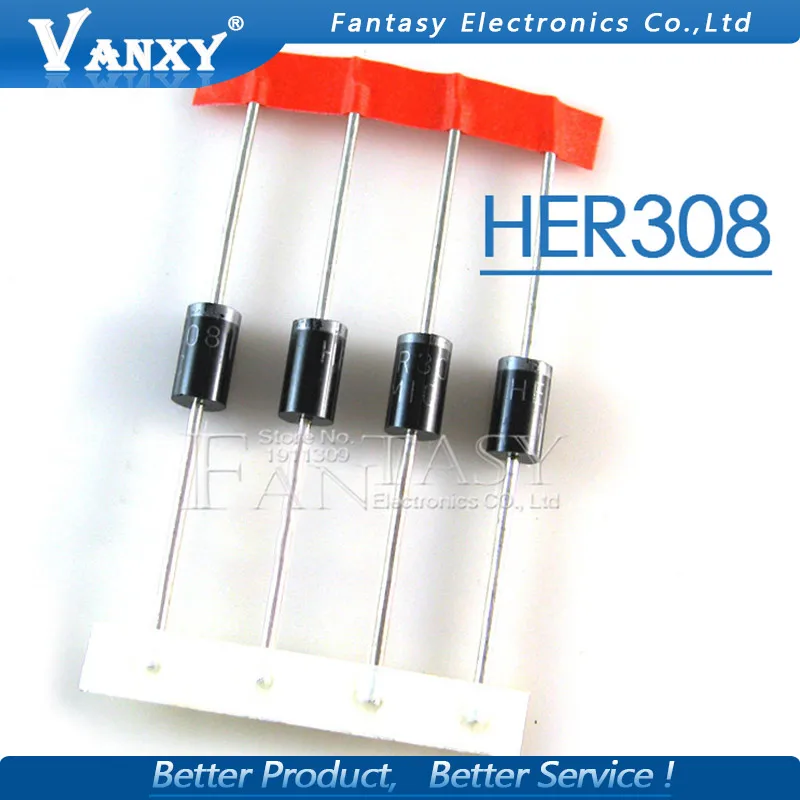 20 шт HER308 3A 1000V быстрое восстановление диодов|fast recovery diode|recovery diodefast |