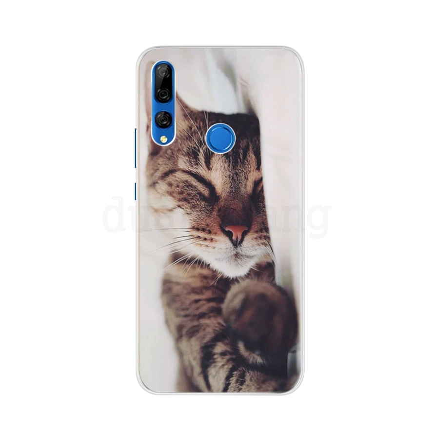 Светло-зеленый Для Fundas huawei P Smart Z чехол силиконовый 3D мягкий, симпатичный, из ТПУ с мультяшными цветами Прозрачный чехол для телефона для huawei P Smart Z STK-LX1 - Цвет: Светло-зеленый