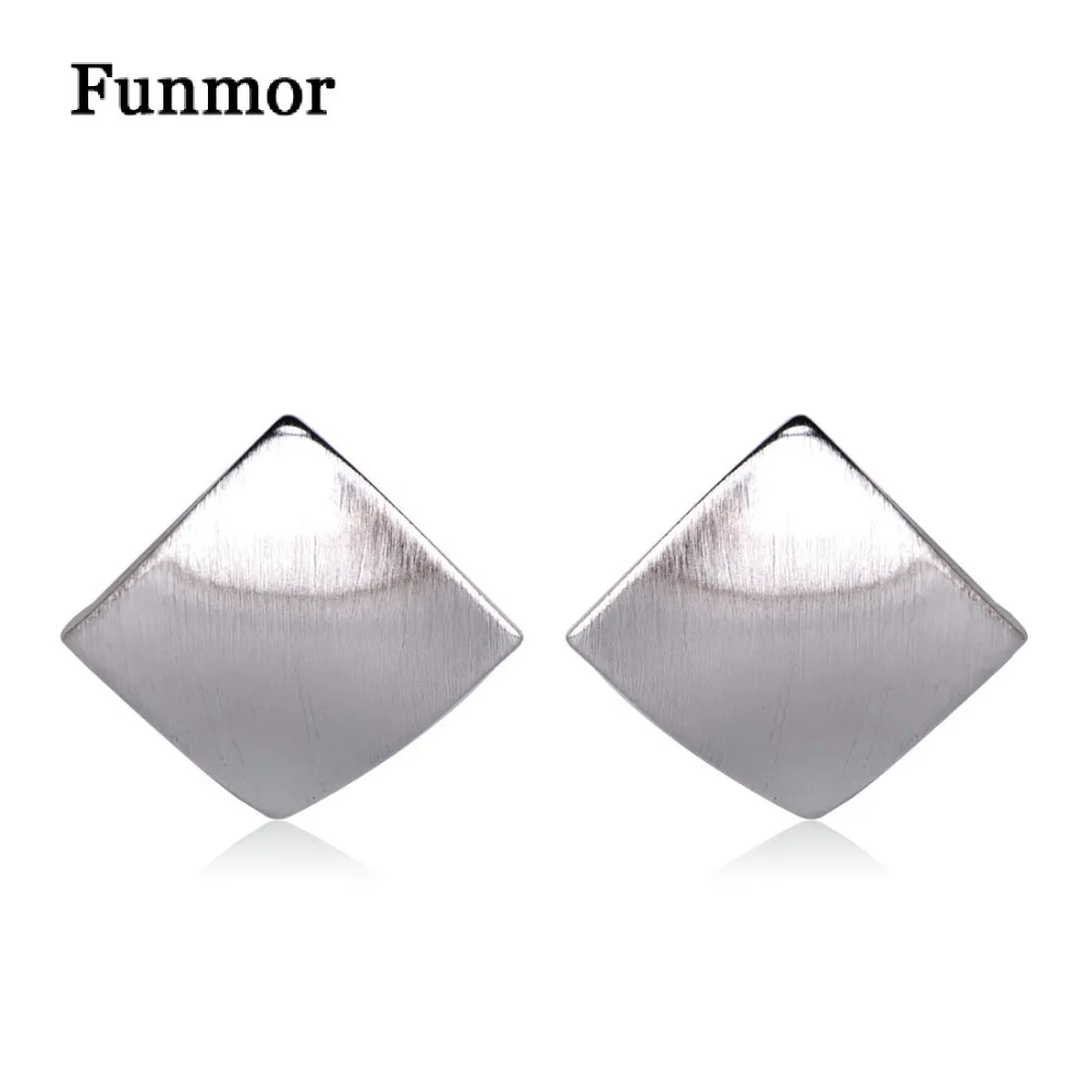 Женские квадратные серьги FUNMOR длинные медные серебристого цвета для