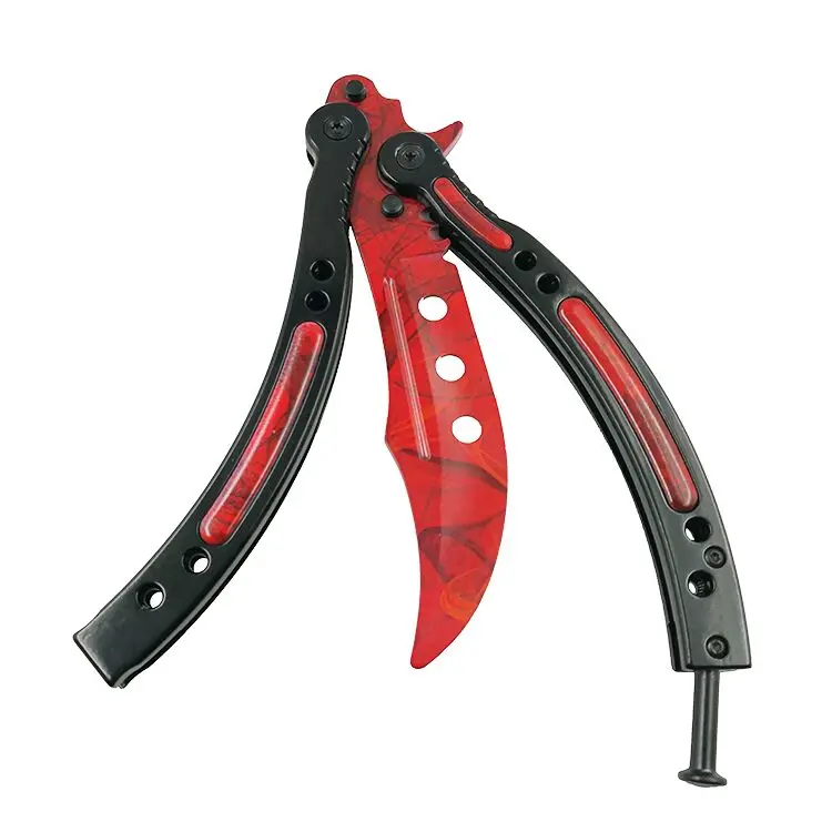 CS GO бабочка в ноже бабочка тренировочный нож из нержавеющей стали Karambit складной нож Лезвие подарок+ отвертка много стилей - Цвет: I