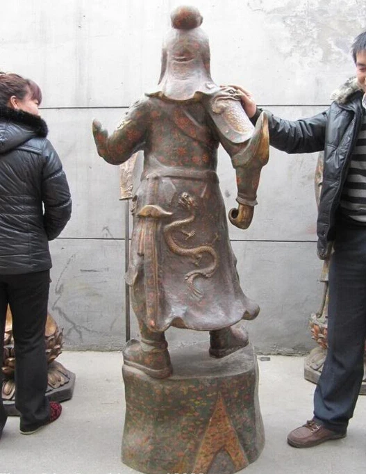 Китайские изысканные медные бронзовые Перегородчатые статуи дракона Гуан Гонг