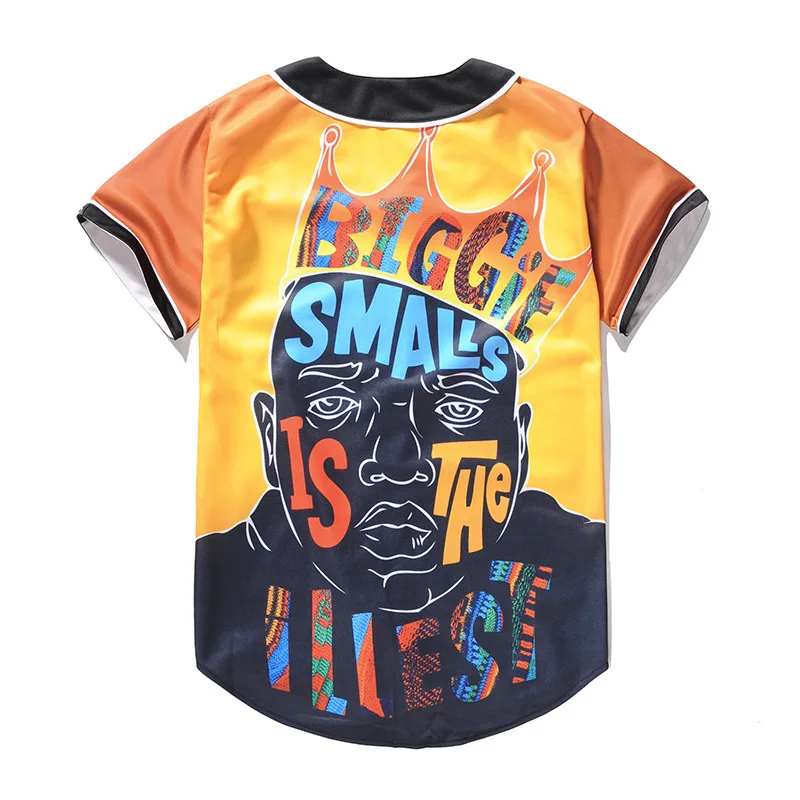 Хип хоп 3D принт Бейсбол Трикотажные футболка с короткими руками Homme Camisetas