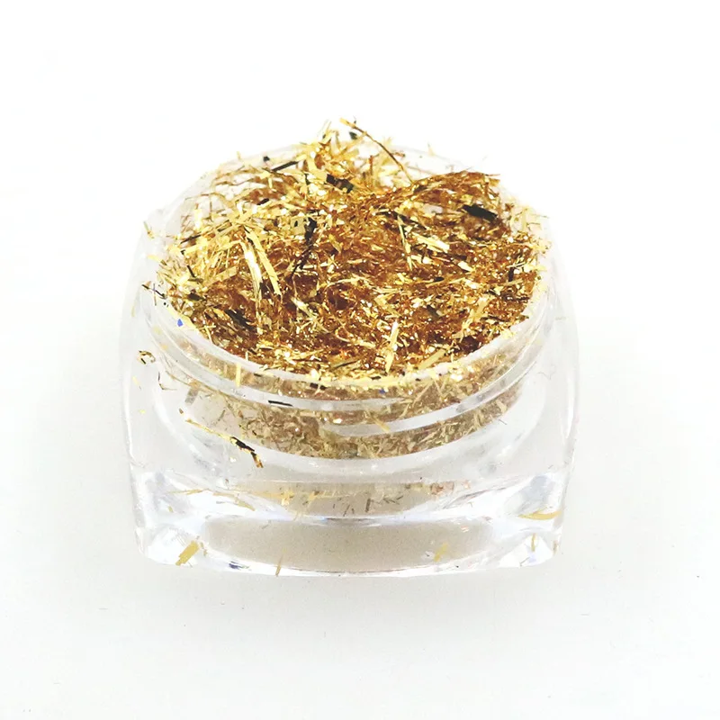 

7Jar(0.2g*7)Gold Strips Nail Art Wire Sequins Silver Silk Ribbon Sequins I rregular Manicure Flake Nail Decorations Chuky Line G